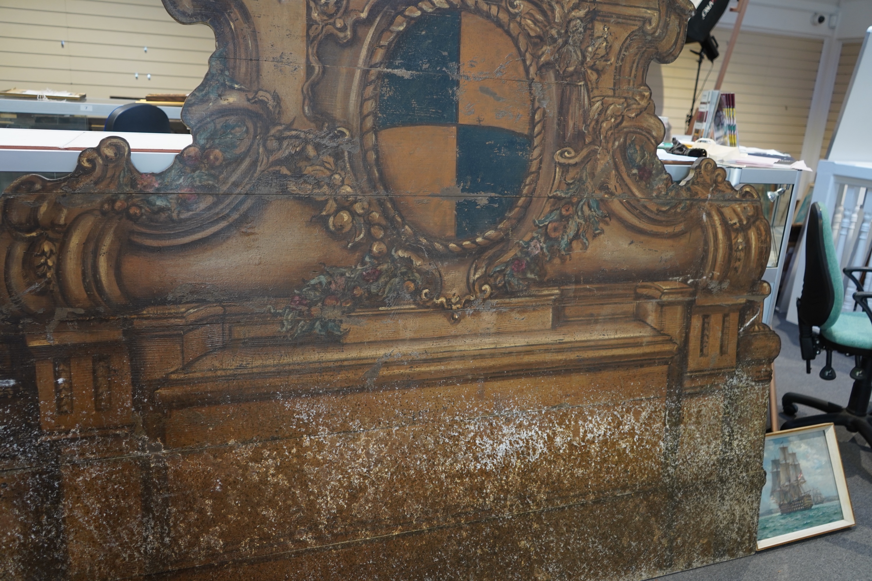 A pair of European painted pine courtyard panels